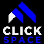 click space logo black background